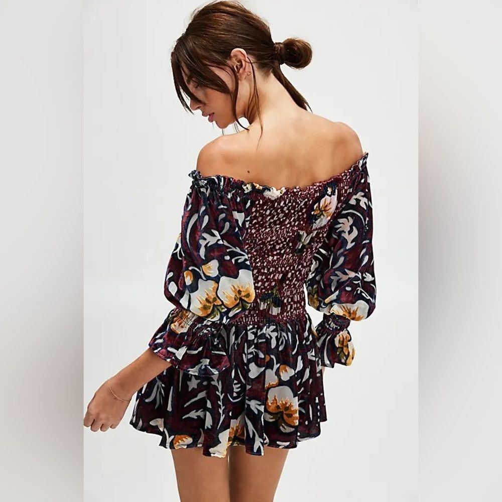 Free People Bali Aveline Velvet Mini Dress - Picture 2 of 12